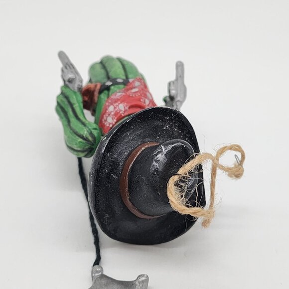 Rustic Country Western Christmas Ornament Cowboy Cactus Figurine Sheriff - Picture 7 of 8